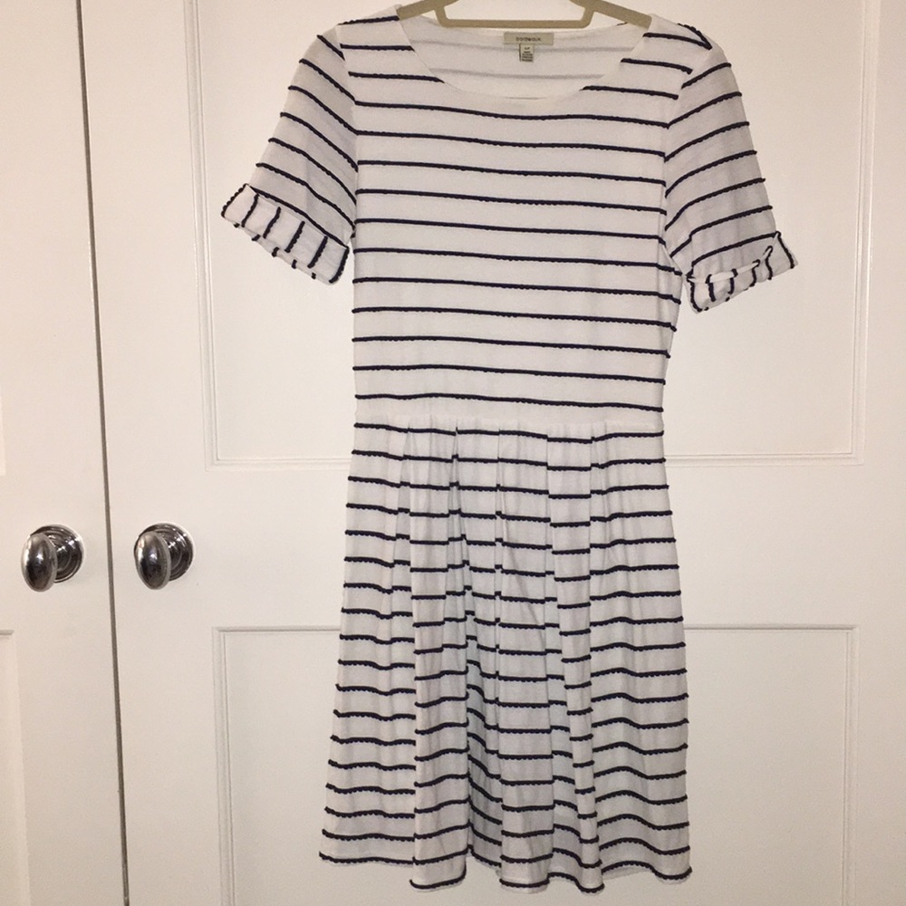 Anthropologie  Navy and White Dress